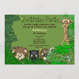 Safari Jungle Birthday Invitation