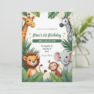 Safari Jungle Birthday Invitation