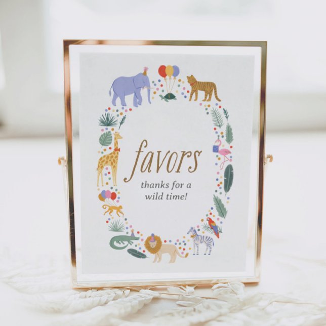 Safari Jungle Birthday Party Favours Sign (Creator Uploaded)