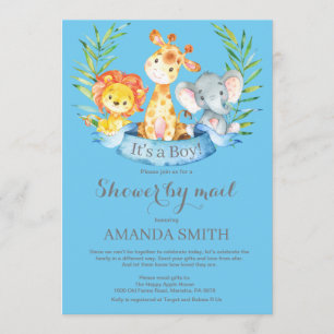 Safari Jungle Boy Baby Shower by Mail Invitation
