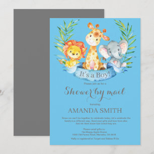 Safari Jungle Boy Baby Shower by Mail Invitation