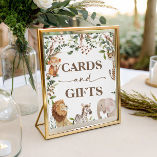 Safari Jungle Cards and Gifts Sign 8x10