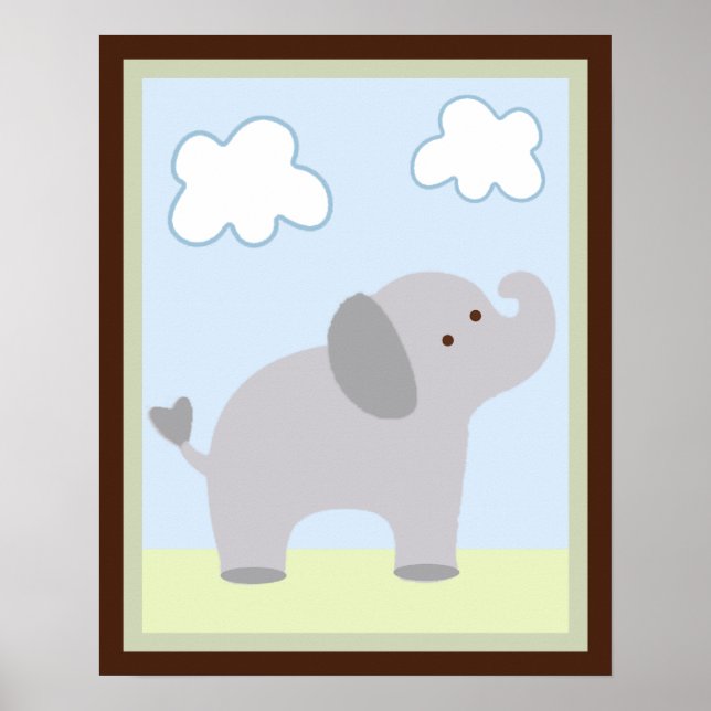 Safari Jungle Elephant Wall Art Poster/Print (Front)