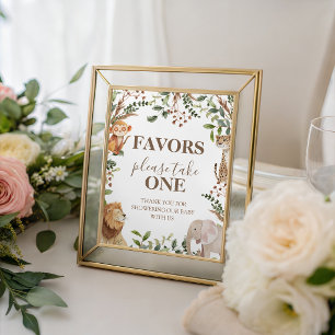 Safari Jungle Favours Thank You Sign 8x10