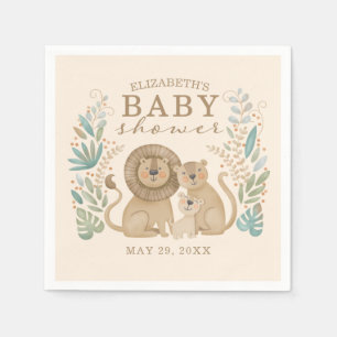 Safari Jungle Lion Boy Baby Shower Napkin