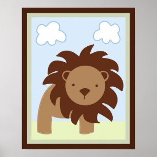 Safari Jungle Lion Wall Art Poster/Print