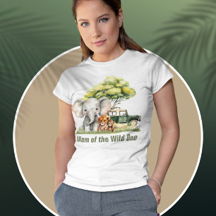 Safari Jungle Mum of The Wild One Birthday T-Shirt