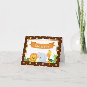 Safari Jungle Thank You Card Folded Note Card