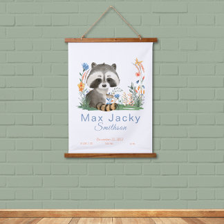 Safari Jungle Watercolor Zoo Animal Flowers Hanging Tapestry