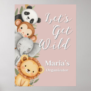 safari jungle wild animal nursery poster