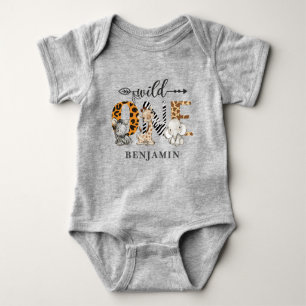 Safari Jungle Wild One 1st Birthday Baby Bodysuit