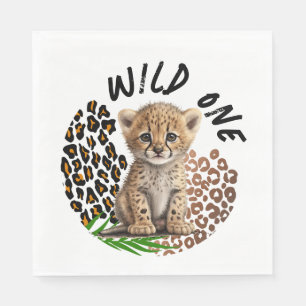Safari Leopard Birthday Wild One Two Wild Party Napkin