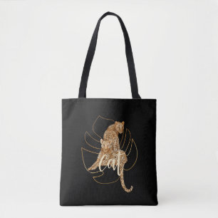 Safari leopard black baby tote bag