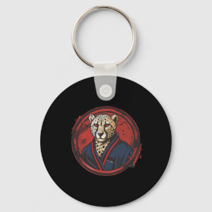 Safari Leopard Cheetah Judo Cheetah Brazilian Jiu Key Ring