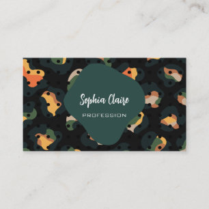 Safari Leopard Spots QR Code Business Card