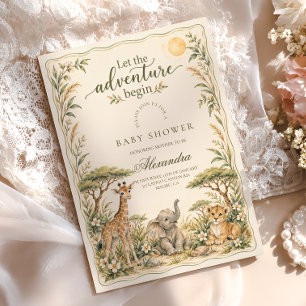 Safari Let the Adventure Begin Baby Shower Invitation