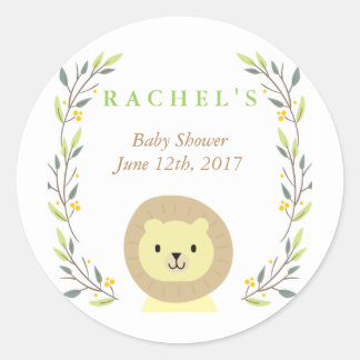 Safari Lion Baby Shower Favour Sticker