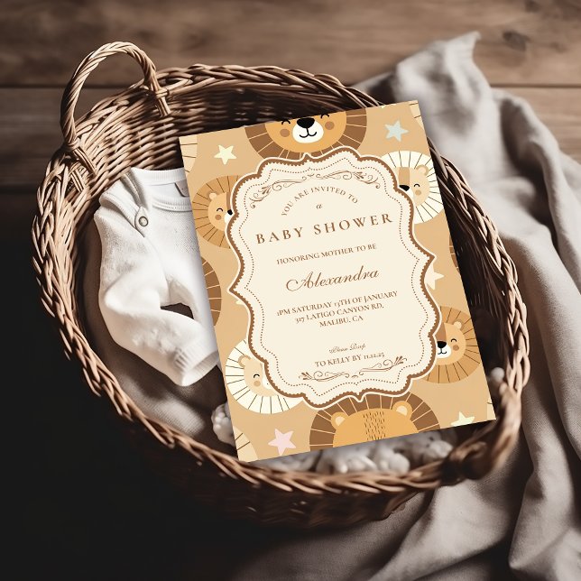 Safari Lion Baby Shower Invitation (Creator Uploaded)