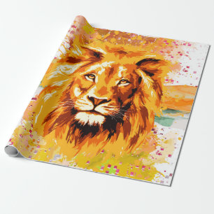 Safari Lion Colourful Lion Wrapping Paper