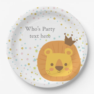 safari lion  jungle lion, animal illustration paper plate