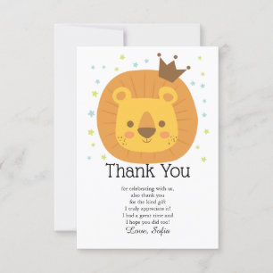 safari lion  jungle lion, animal illustration thank you card