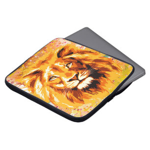 Safari Lion Laptop Case Colourful Lion Drawing