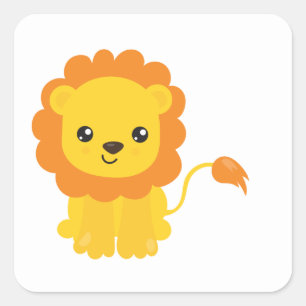 Safari Lion Trendy Square Sticker