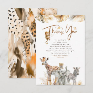 Safari Little Animals Jungle Thank You Card