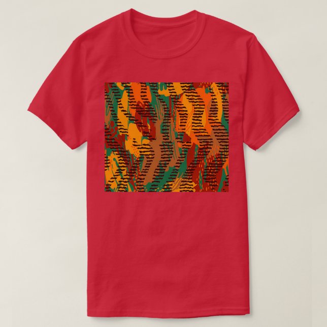 Safari Mixed With African Traditional Print T-Shirt (Design Front)