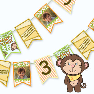 Safari Monkey Birthday Bunting