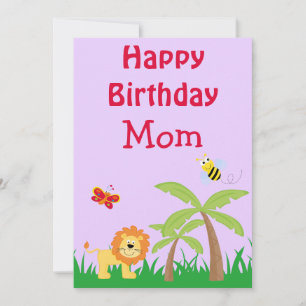 Safari Mum's Birthday Lavender Holiday Card