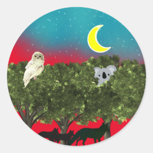 Safari Night Classic Round Sticker