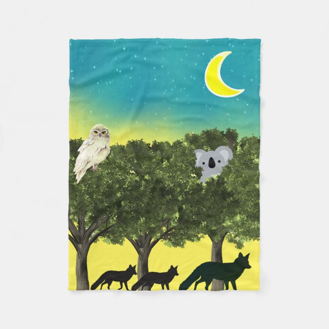 Safari Night Fleece Blanket (Front)