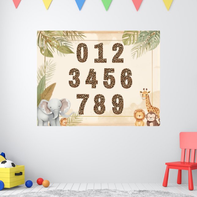 Safari Numbers Nursery Boho Jungle Animals Poster (Creator Uploaded)