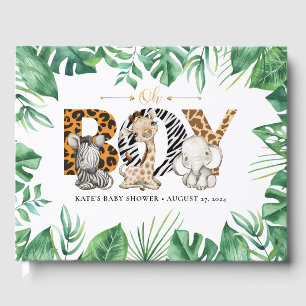 Safari Oh Boy! Baby Shower Guest Book