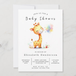 Safari Online Giraffe Baby Shower Invitation