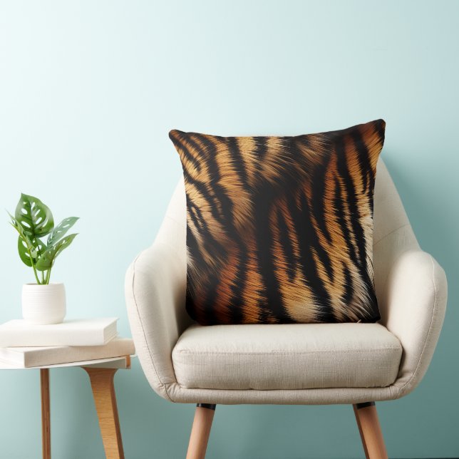 Safari Orange Black Tiger Cushion (Chair)