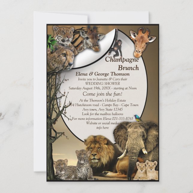 Safari Outdoor  Wedding Shower Invitation (Front)