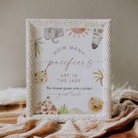 SAFARI Pacifiers in Jar Baby Shower Game