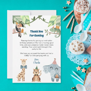 Safari party animal, Thank You For Coming card