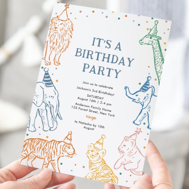 Safari Party Animals Birthday Invitation (Creator Uploaded)
