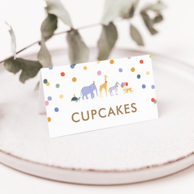 Safari Party Animals Birthday Party Food Tent Card (Creator Uploaded)