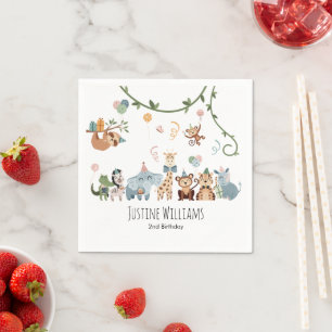 Safari Party Animals Birthday Party Napkin