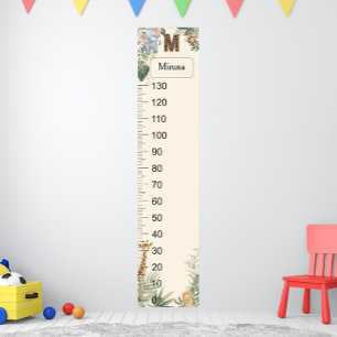 Safari Personalised Name Monogram M Growth Chart