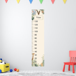 Safari Personalised Name Monogram V Growth Chart