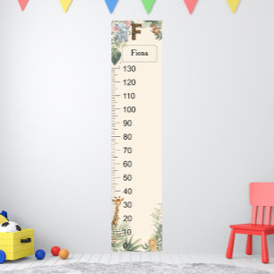 Safari Personalized Name Monogram F Growth Chart