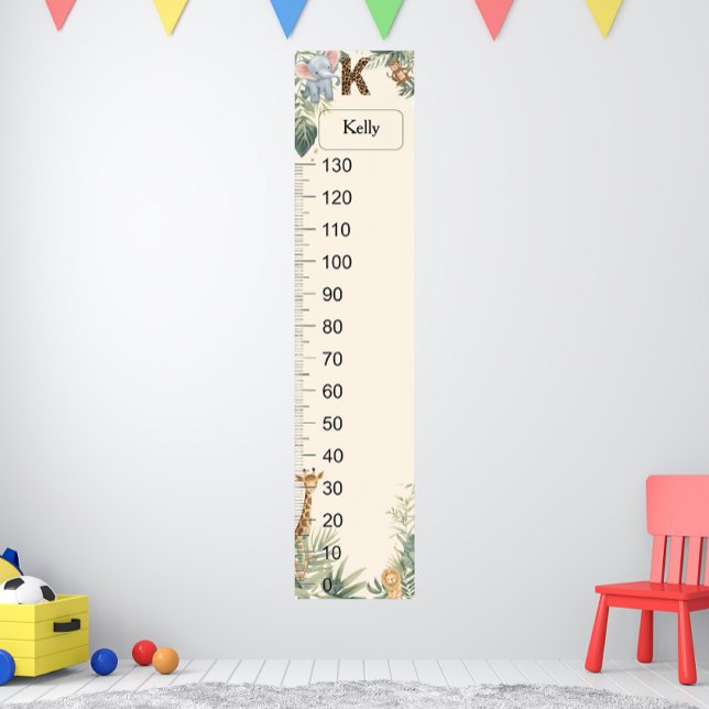 Safari Personalized Name Monogram K Growth Chart (Creator Uploaded)