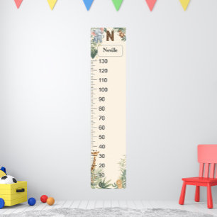 Safari Personalized Name Monogram N Growth Chart