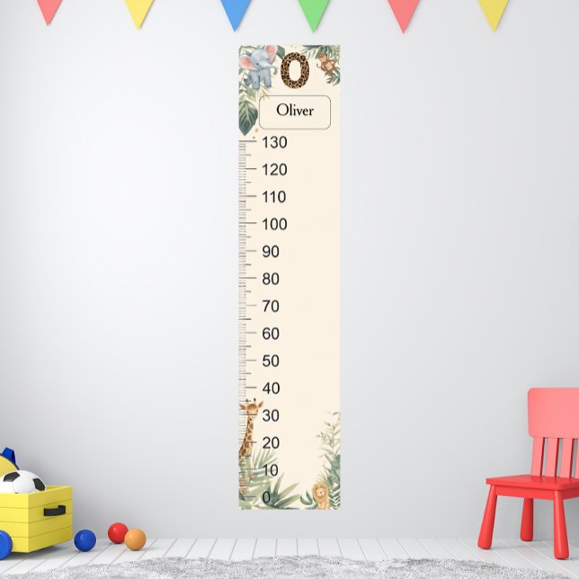 Safari Personalized Name Monogram O Growth Chart (Creator Uploaded)
