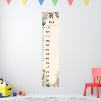 Safari Personalized Name Monogram R Growth Chart